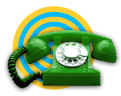 Clipart telephone fixe de couleur verte